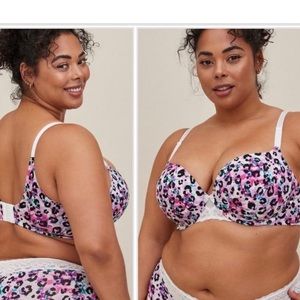 TORRID CURVE Purple Leopard Padded Push-up Bra 46D
